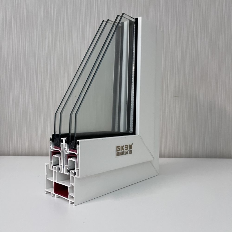 Interior And External Extrusion UPVC Sliding Window Profiles GKBM 80