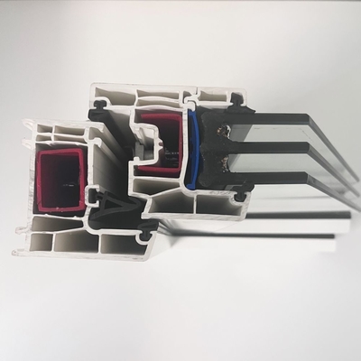 GKBM 65 ขาว UPVC โปรไฟล์หน้าต่าง Casement สําหรับภายในและภายนอก